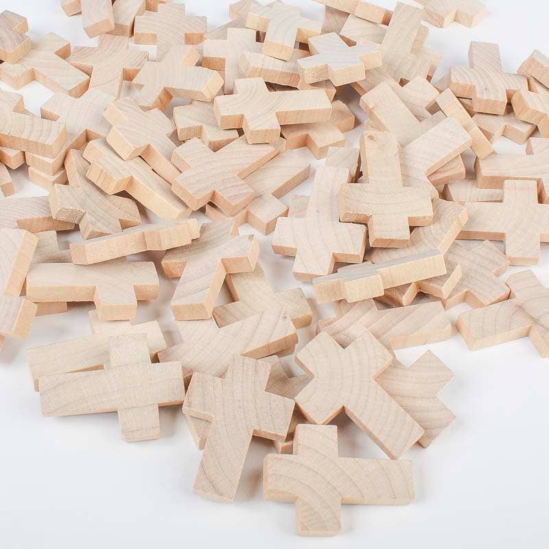Factory Direct Craft - Wholesale Cutouts - 1-1/4" x 1-1/2"  Mini Wood Crosses - Pack of 10 Wooden Cross2