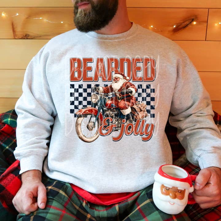 Bearded and Jolly DTF Transfer | Trendy Christmas DTF Transfer | Ready to Press | High Quality DTF Transfers | Fast Shipping for wholesale by Red Dirt Transfers