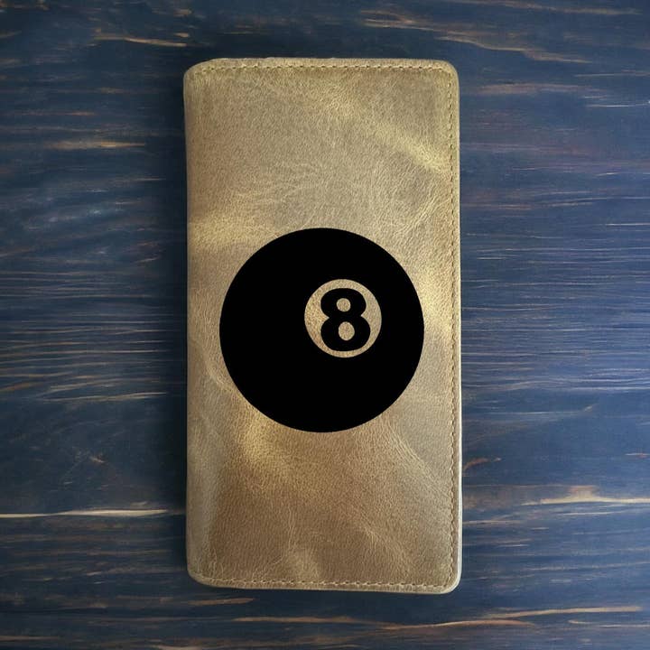 8 Ball Rodeo Cowboy Western Buffalo Leather Wallet for wholesale by Texan Customs
