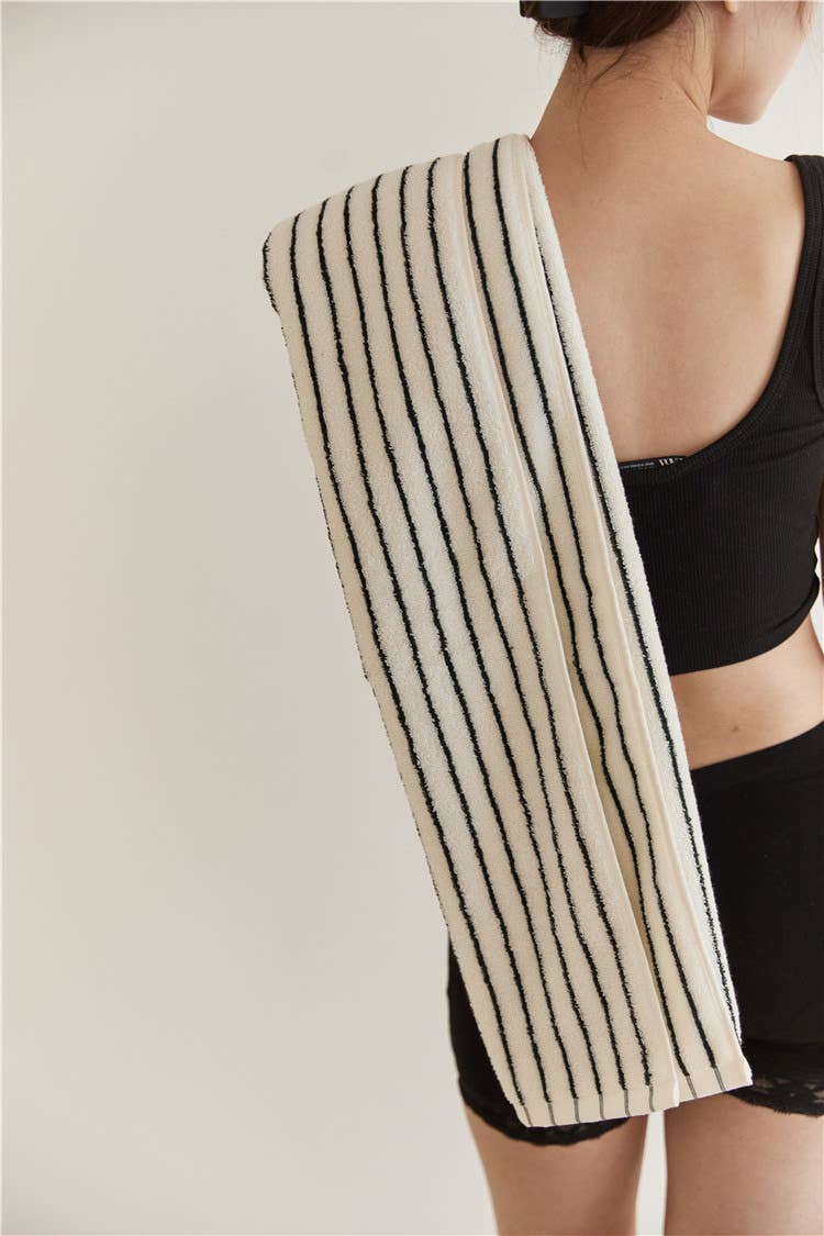 INSPECIAL HOME - Wholesale Bath Towel - Retro Style 100% Cotton Soft Absorbent Striped Bath Towel6