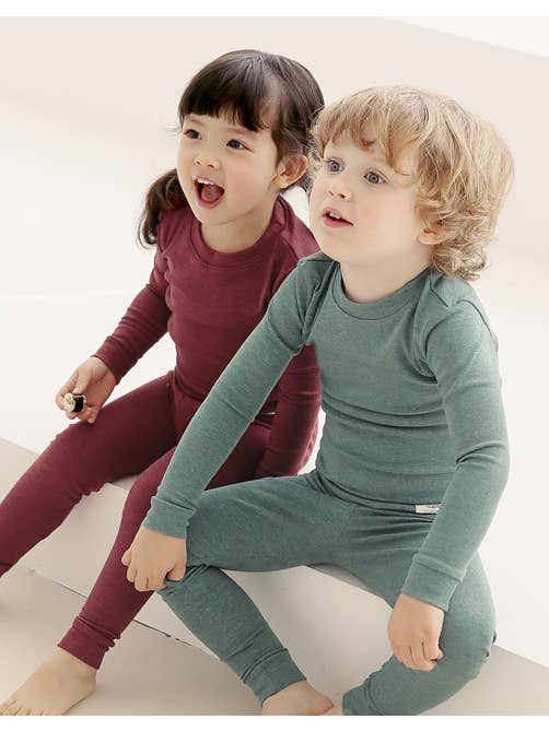 New Melange Red Long Sleeve PJs for wholesale on Faire7