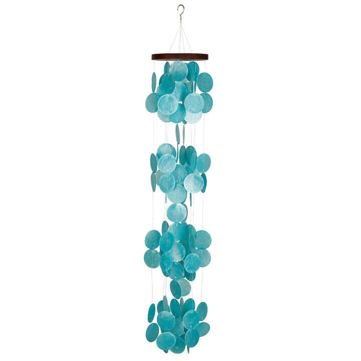 Woodstock Chimes - Wholesale Wind Chime - Capiz Waterfall - Azure3
