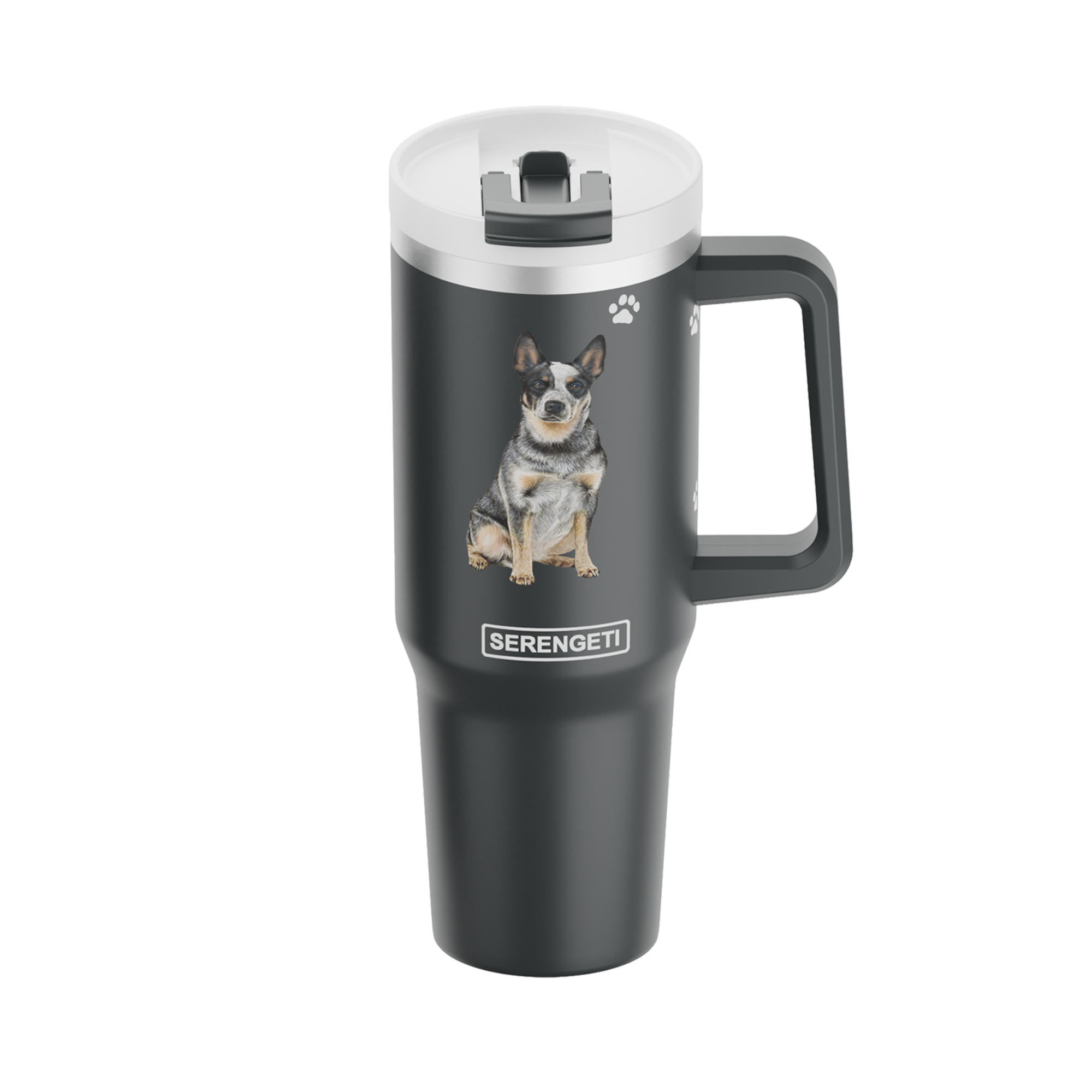 E&S Pets – Engroshandel Thermokop – 40 oz australsk kvæghundetumbler - 3D-trykt - isoleret0