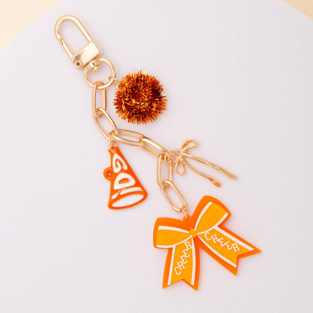 SP Sophia Collection - Wholesale Keychain - Women's - Bag Charm Keychain with Pom Pom and Bow1