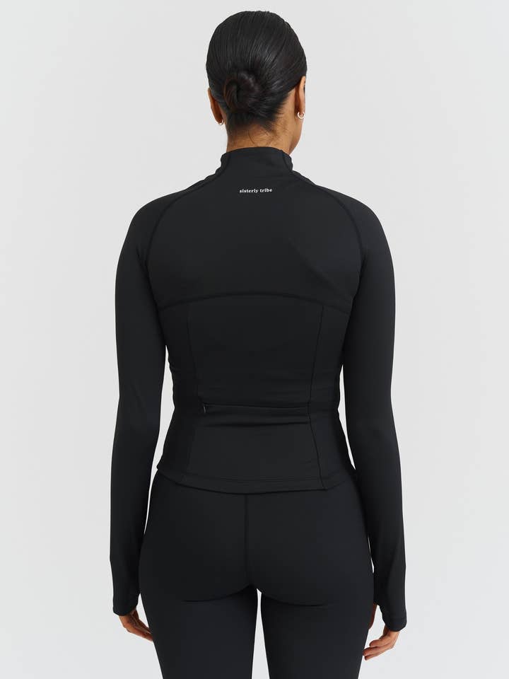 Sisterly Tribe - Wholesale Trainingsjack - Dames - Softsculpt Jack met rits - zwart5