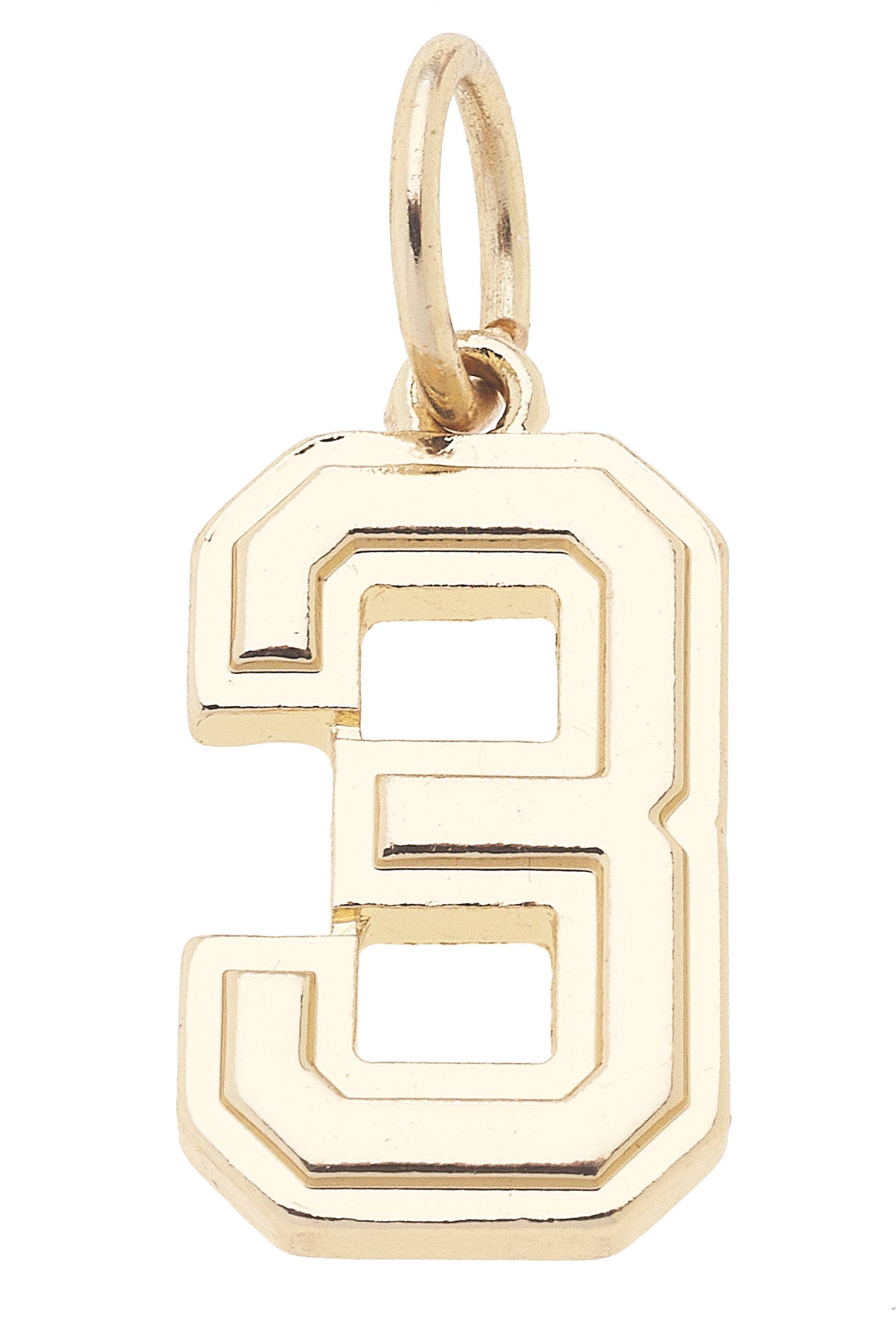 Canvas Style - Wholesale Individual Charm/Pendant - Number Charm in Shiny Gold4