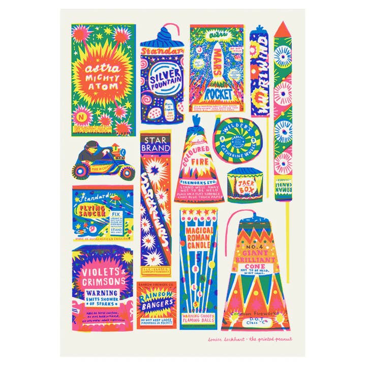 A3 Fireworks Riso Print and other Purchase Wholesale quirky homeware. Free Returns & Net 60 Terms on Faire trending on Faire.