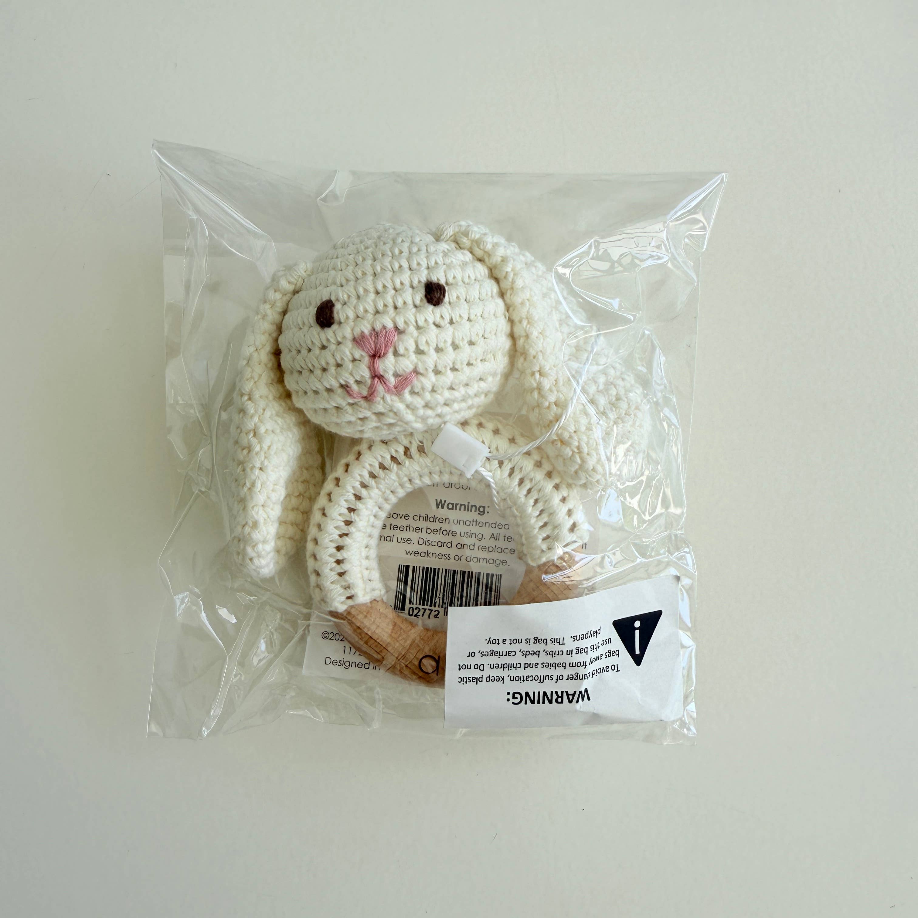 Ali+Oli - Wholesale Handheld Rattle - Baby - Baby Teething Toy Rattle Wood Ring Crochet (Rabbit)3