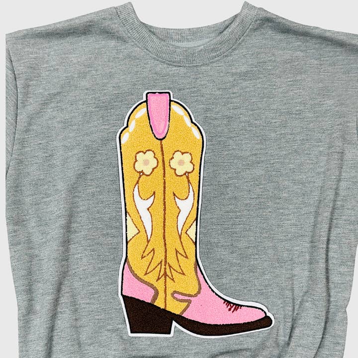 CP1056 - Patch en chenille rose beige pour bottes de cowboy pour la vente par ILTEX Apparel