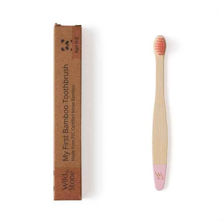 Wild and Stone - Wholesale Toothbrush - Kids & Baby - Baby Bamboo Toothbrush (FSC 100%) - Single - Four Colours4