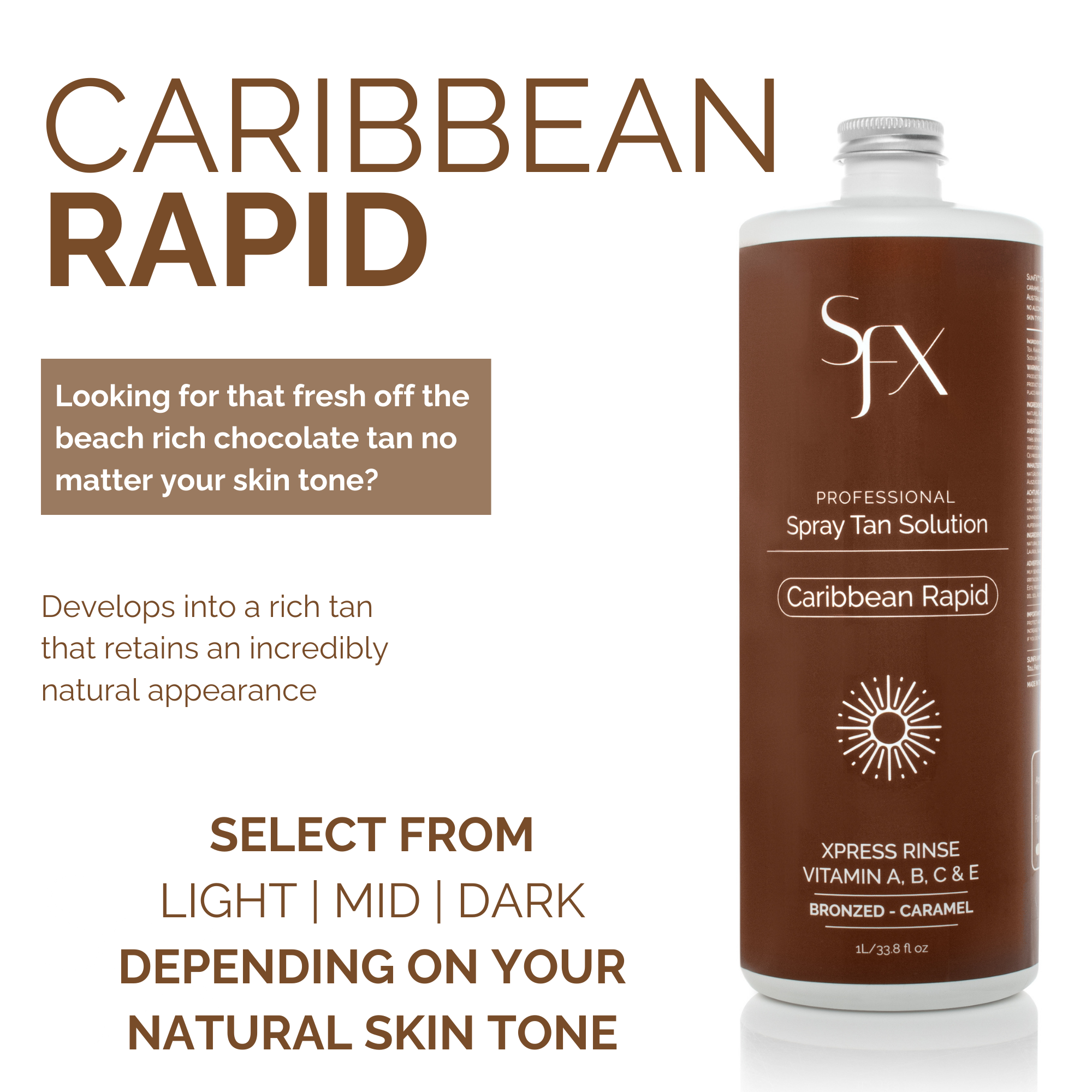SunFX America LLC – Autobronzeador por atacado – Caribbean Rapid Spray Tan Solution-barra traseiro/Não revenda3