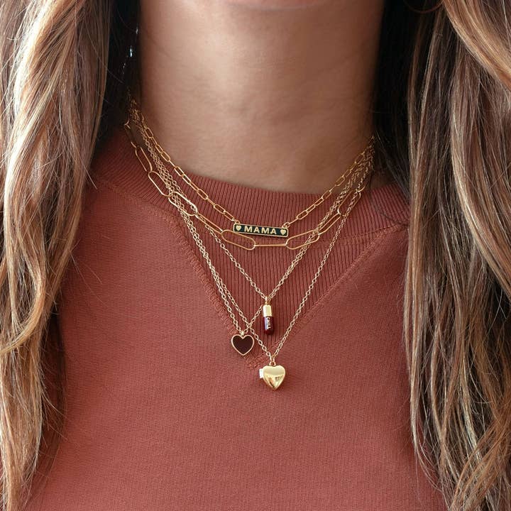 Kris Nations - Wholesale Locket Necklace - Heart Locket 18K Gold Vermeil | Sterling Silver Charm Gold Filled | Sterling Silver Chain 16-18 Inches Nickel Free Ships from CA Holds a Small Photo1