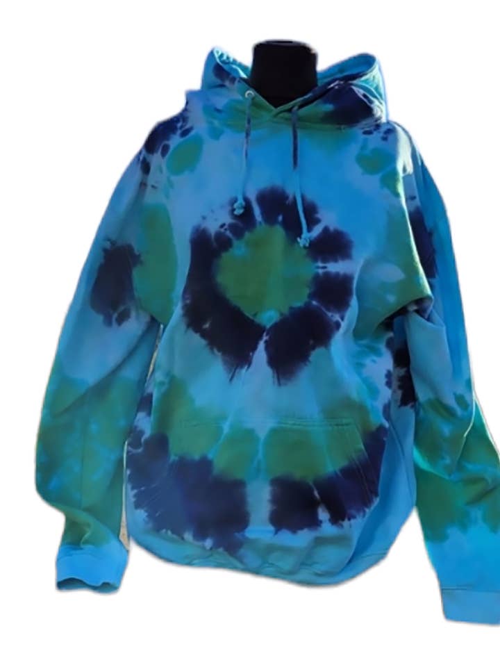 Sudadera con capucha de teñido anudado con patrón de diana único para venta al por mayor de VeEco Gifts