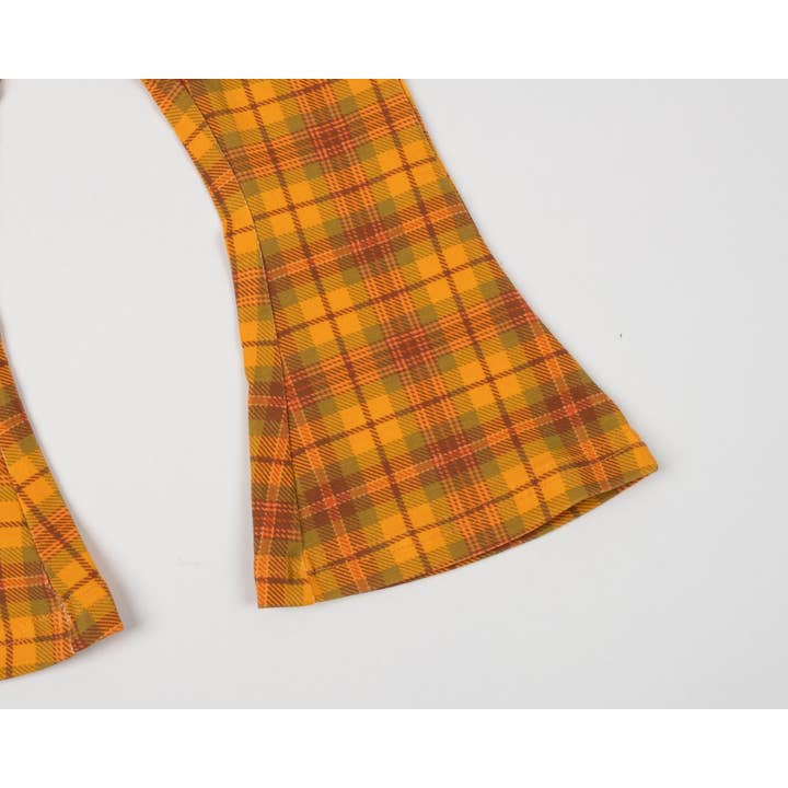 Strawberry Jam Kids - Wholesale Pants - Kids - Plaid Jersey Bell Bottom Flare Girls Pants Fall Winter3