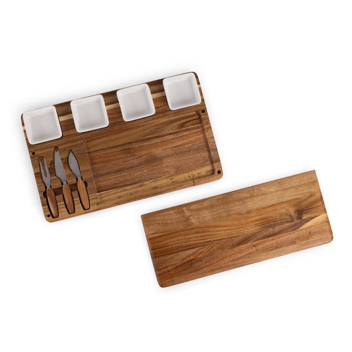 Picnic Time Family of Brands - Wholesale Cheese Board - Picada Tapas & Cheese Board Set with Dip Bowls, (Acacia Wood10