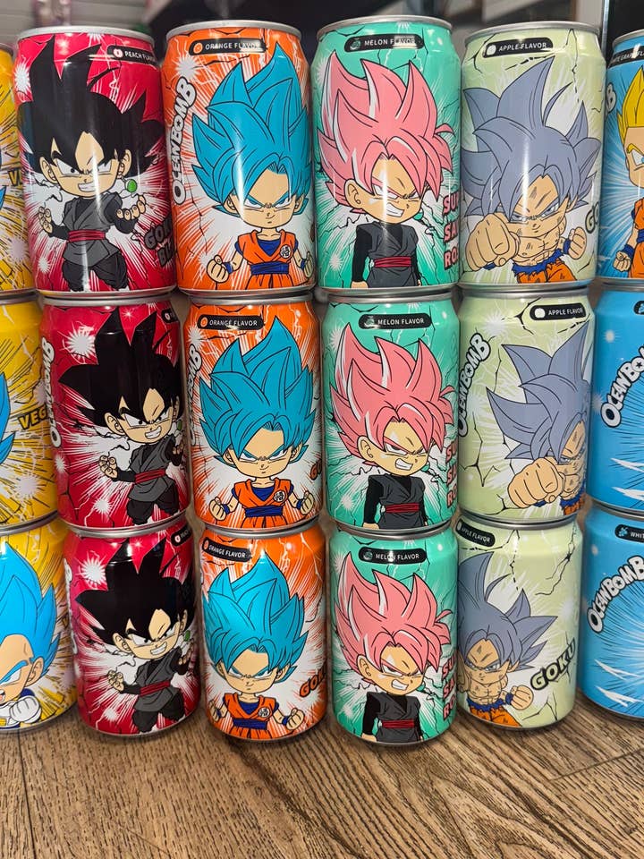 Dragon Ball Ocean Bomb Sparkling Water – Collectible Anime Edition 6 cans for wholesale by Freezy Favorites