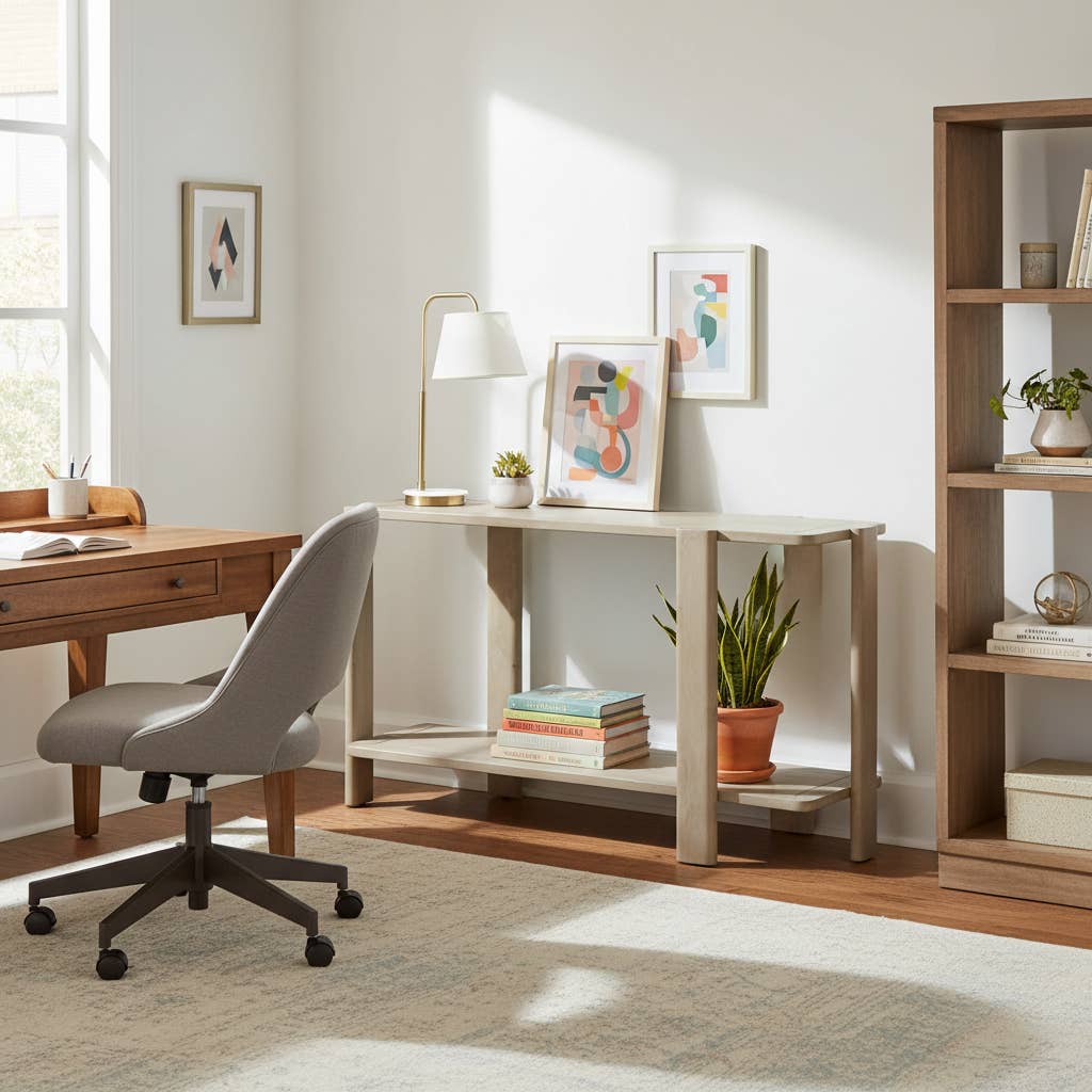 Mango Furniture Inc. - Wholesale Console Table - Ariah solid wood Console Table with shelf9