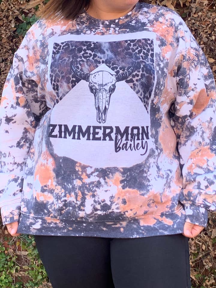 Chandail à capuchon Bailey Zimmerman - Cuir de vachette blanchi pour la vente par 478 Designs