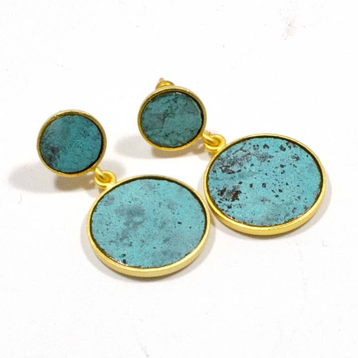 Pendiente Patina 02 Pendiente de 2 piezas con placa para venta al por mayor de Sergio Engel jewellery