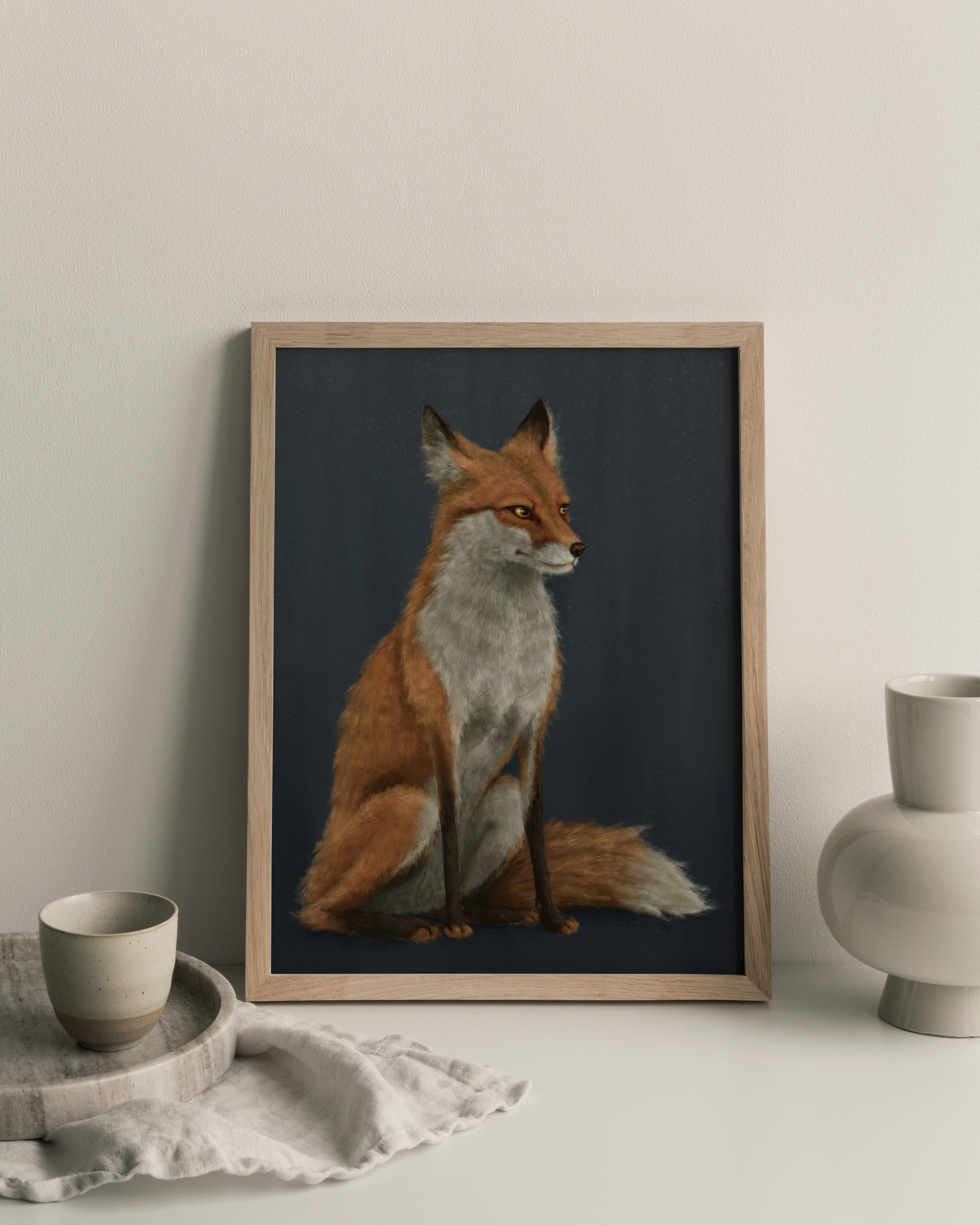 The Ugly Cat Studio - Wholesale Art Print - Red Fox Fine Art Print - Blue Edition25