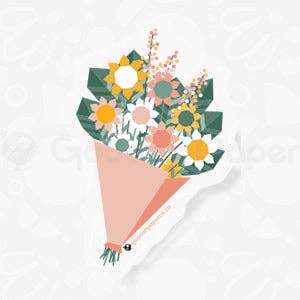 Bouquet de fleurs | Transparent | Autocollant en vinyle pour la vente par Good on Paper