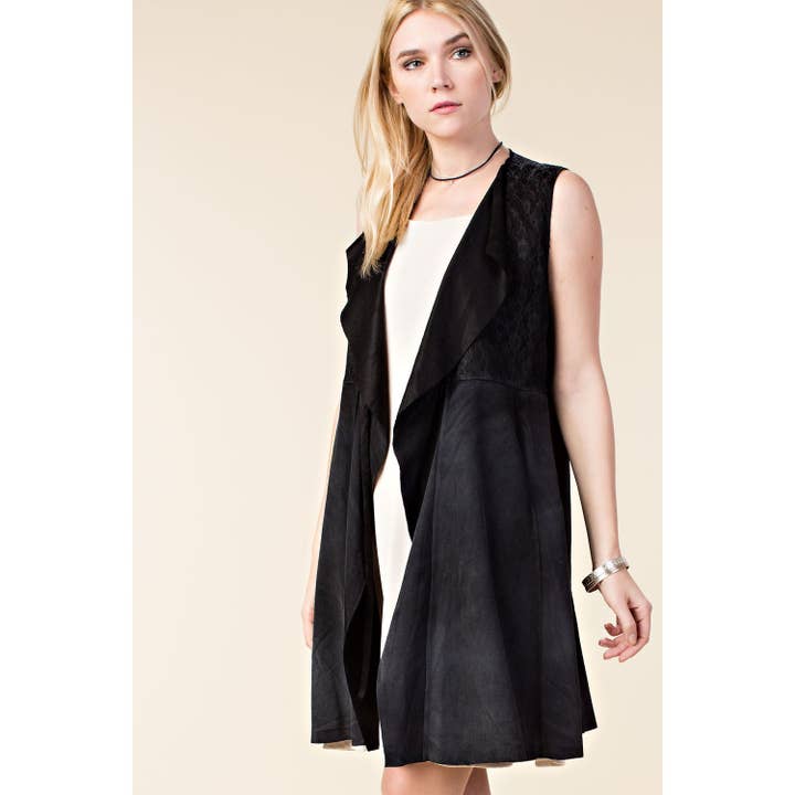 BORSTAD MOCKA ÖPPEN VÄST för wholesale av VOCAL