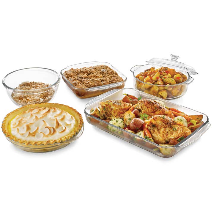 Libbey - Wholesale Baking Dish - Libbey Baker's Basics 5-Piece Glass Casserole Set with Lid