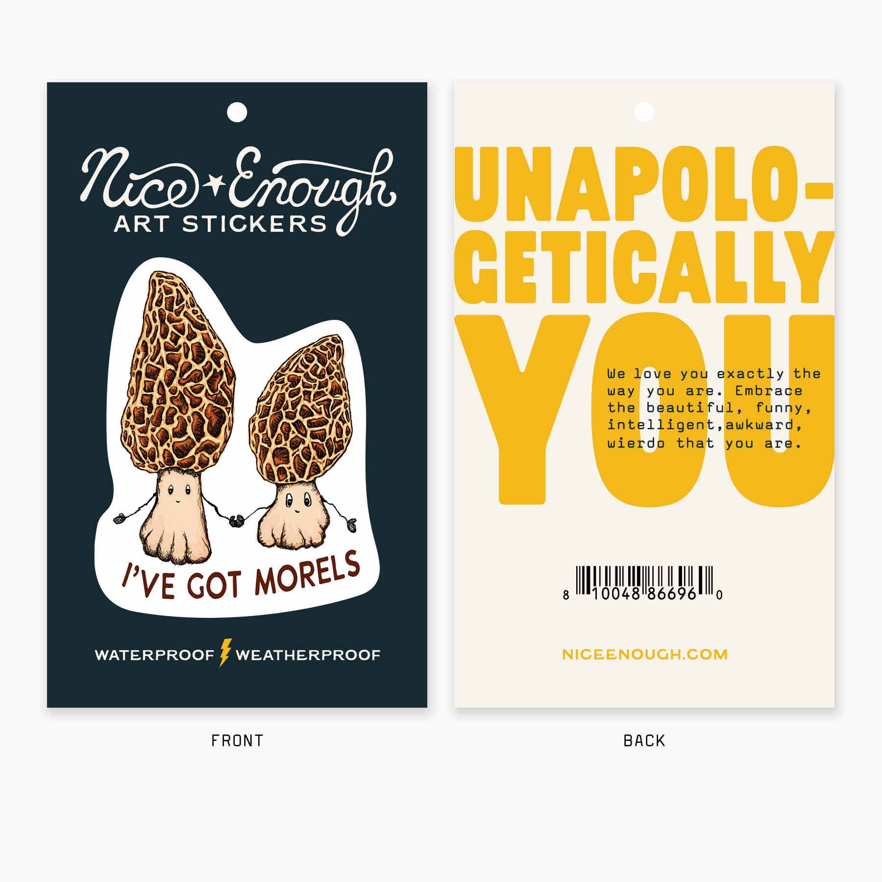 Nice Enough Stickers - Wholesale Sticker - Morels - 3" Art Sticker2