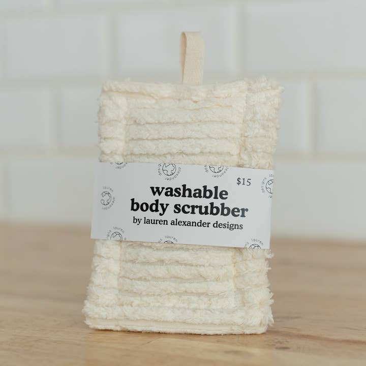 Washable Chenille Body Scrubber for wholesale by Lauren Alexander Designs