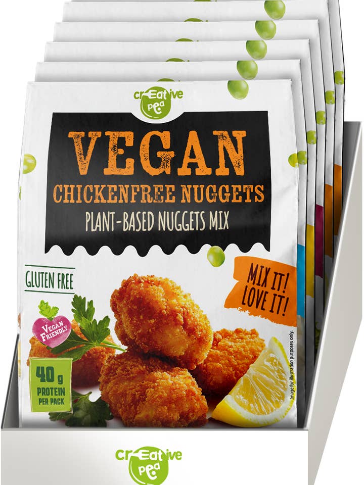 Mélange de Protéines de Pois pour Nuggets de Poulet - 1 Présentoir - B2B pour la vente par Creative Pea