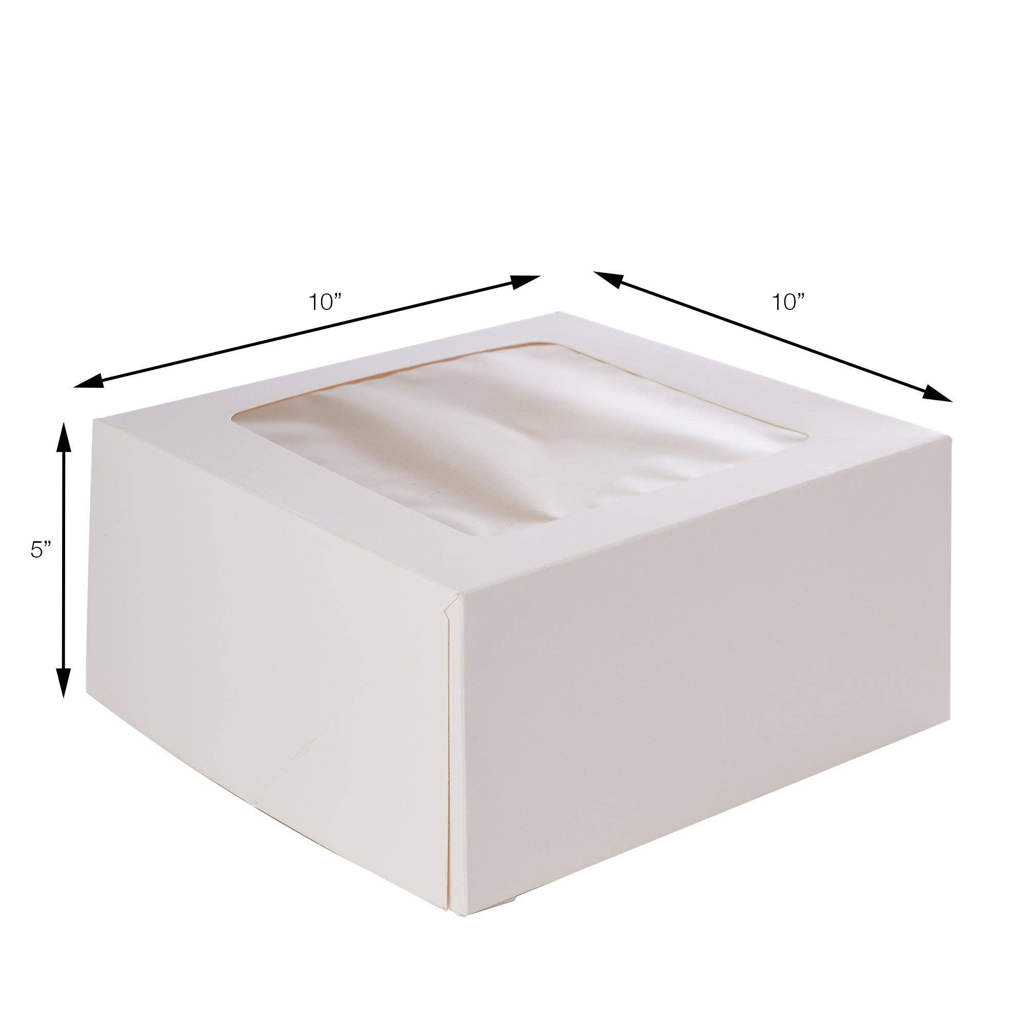 Marron Boîtes de boulangerie avec fenêtre | Paquet de 20 boîtes de 10 po H x 10 po L x 5 po H en vente sur Faire1