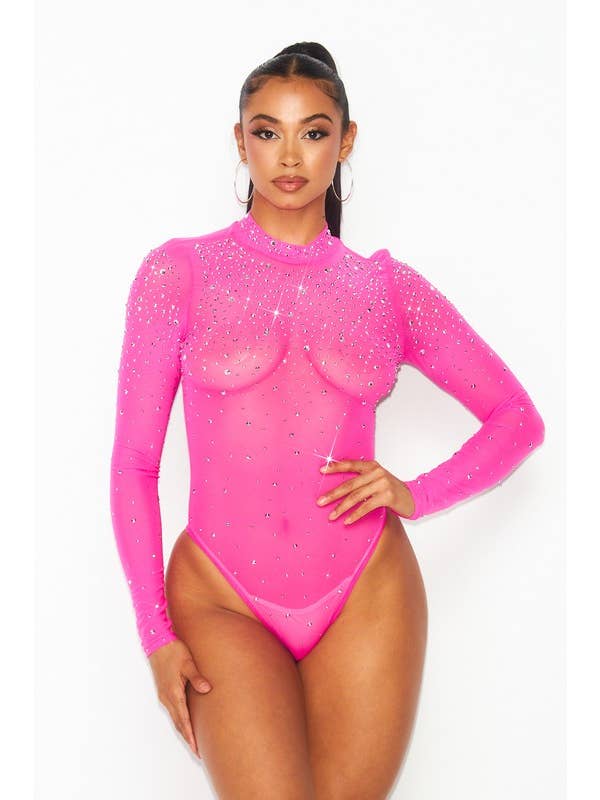 Boswell - Wholesale Bodysuit - Women's - Rhinestones Bodysuit