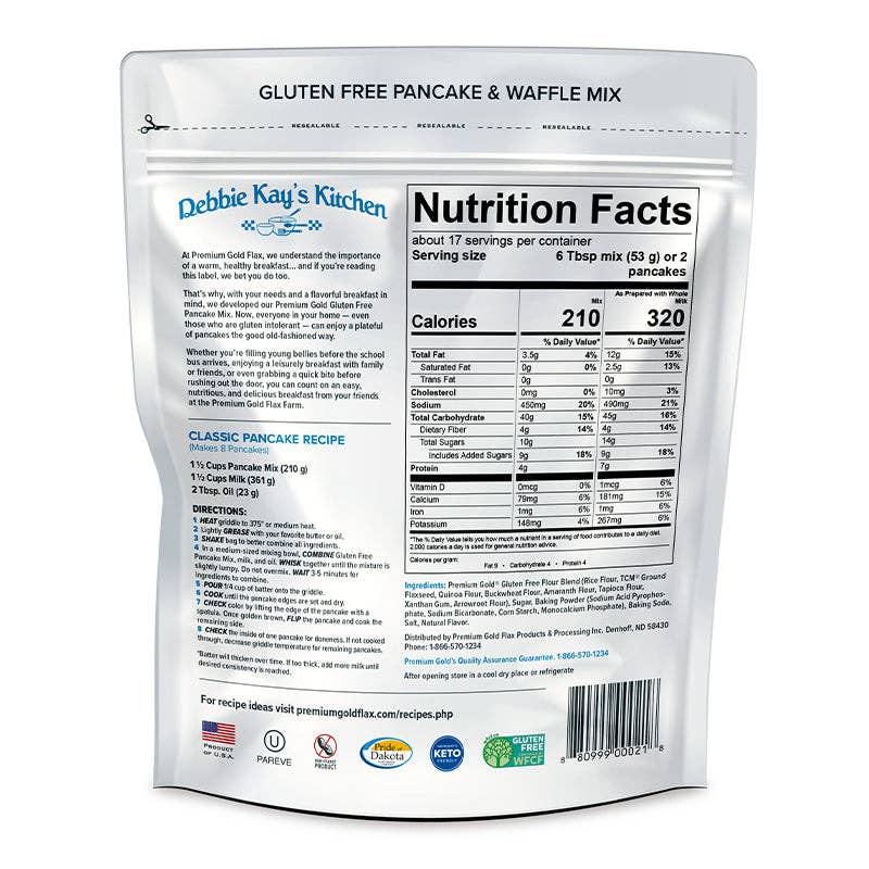 Premium Gold Flax - Wholesale Pancake mix - Gluten Free Pancake Mix 2lb1