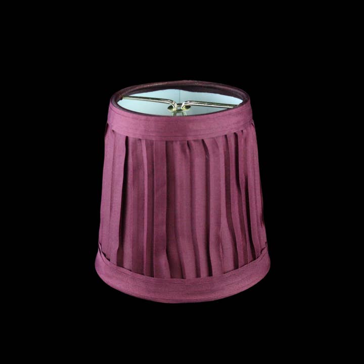 ChandelierParts - Wholesale Lamp Shade - Burgundy Pleated Clip-On Chandelier Shade