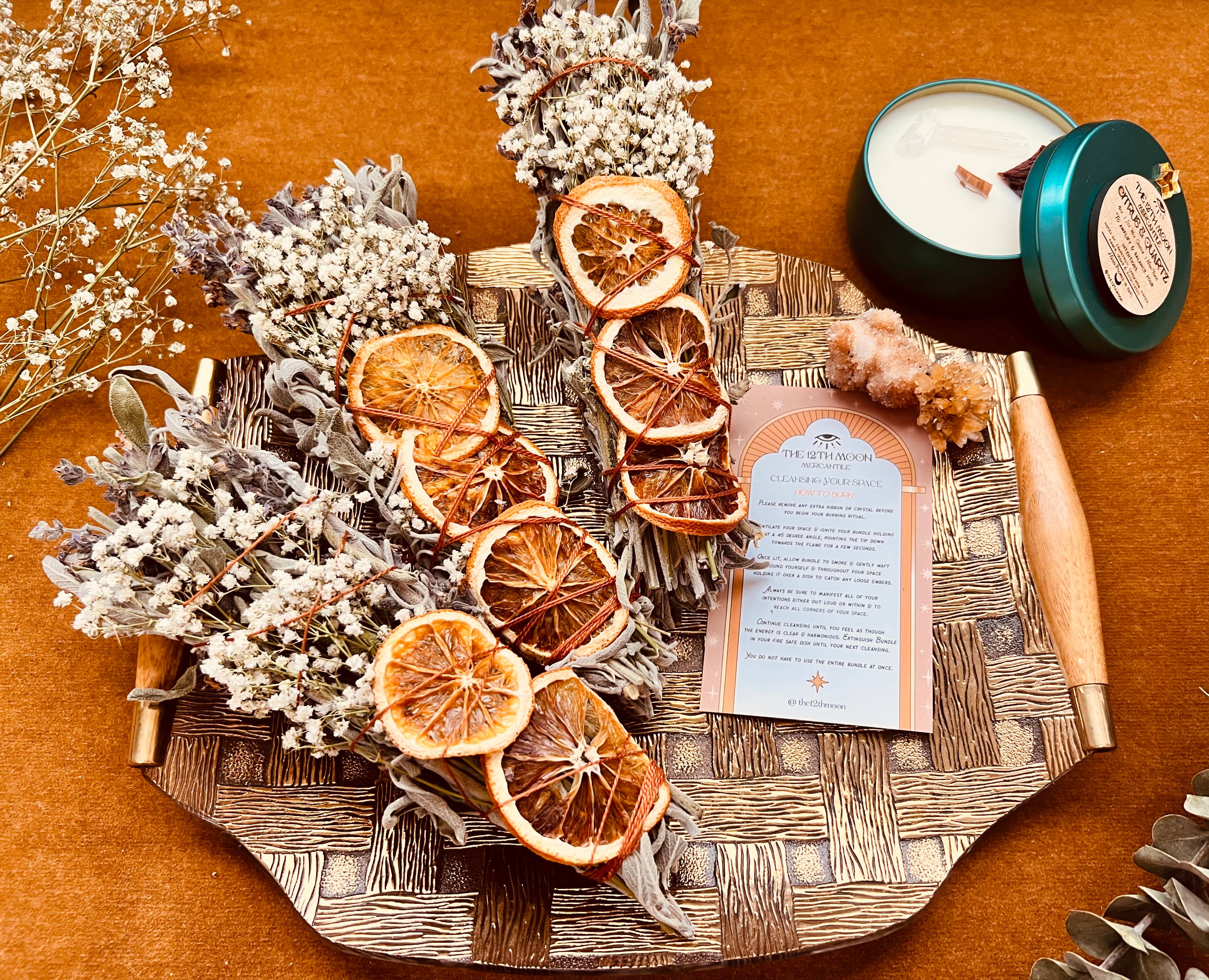 The 12th Moon - Wholesale Wierrookbundel - Citrus Harvest bundel van salie - Seizoensgebonden smudge - Herfst en winter6