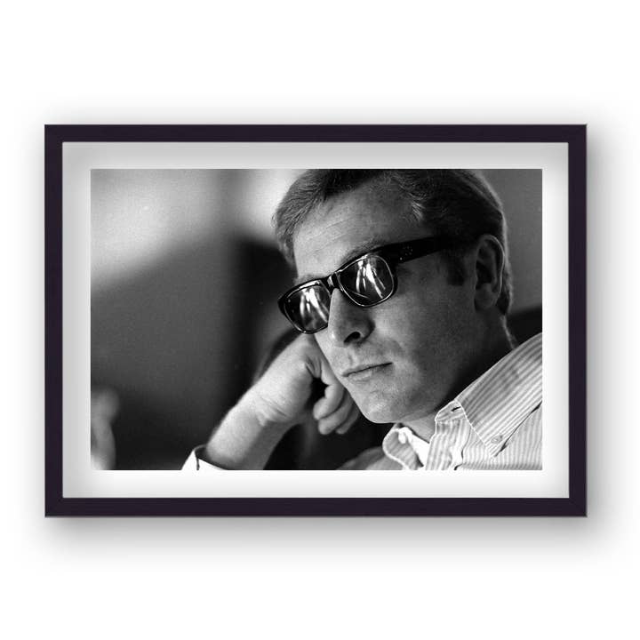 Michael Caine Relaxes During Photo Shoot Wearing Dark Sunglasses Vintage Icon Print for wholesale by Gallery Print and Art