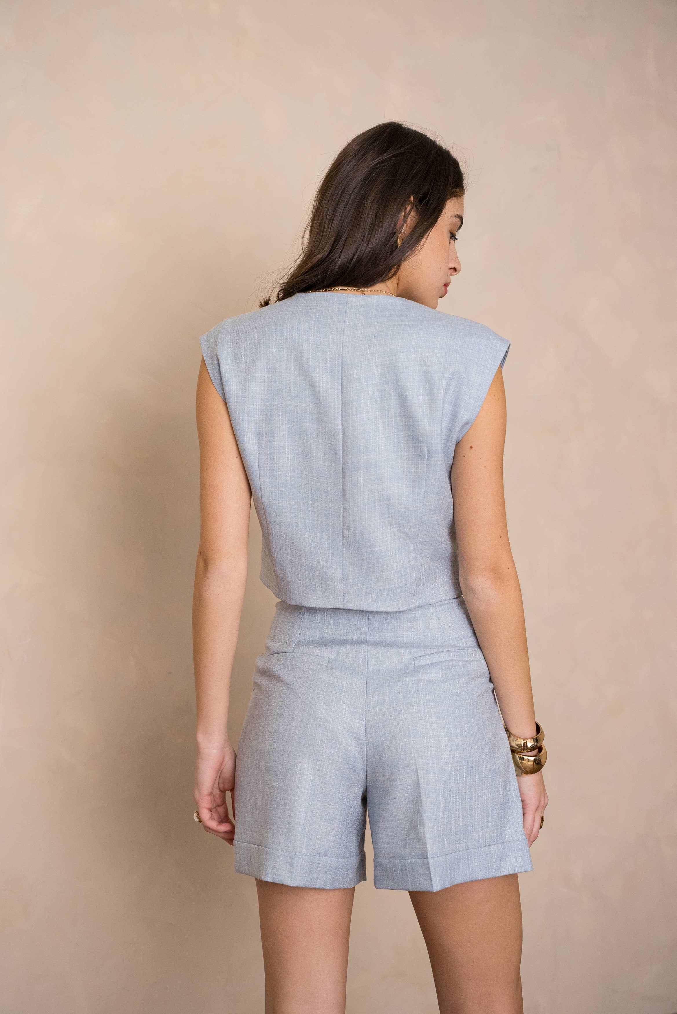 LULUMARY - Vendita all'ingrosso Gilè elegante - Donna - Gilet smanicato doppiopetto GL00327