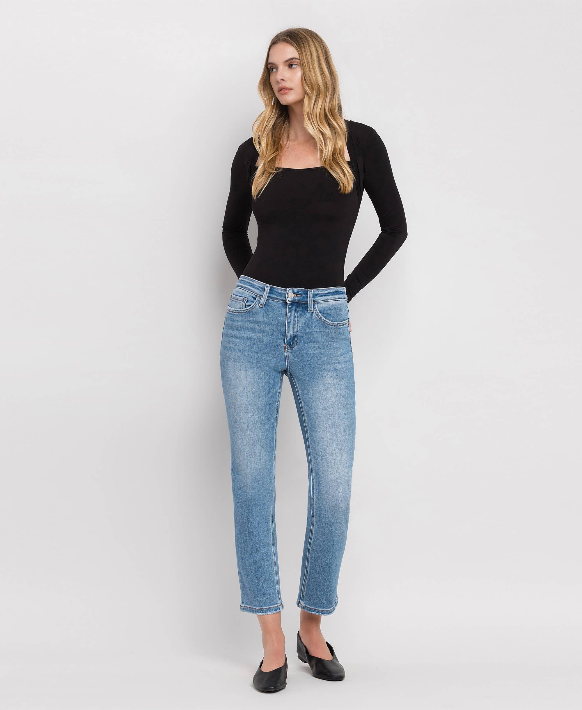 PERFECT FOR NOW HIGH RISE CROP SLIM STRAIGHT JEANS T5385 for wholesale on Faire11