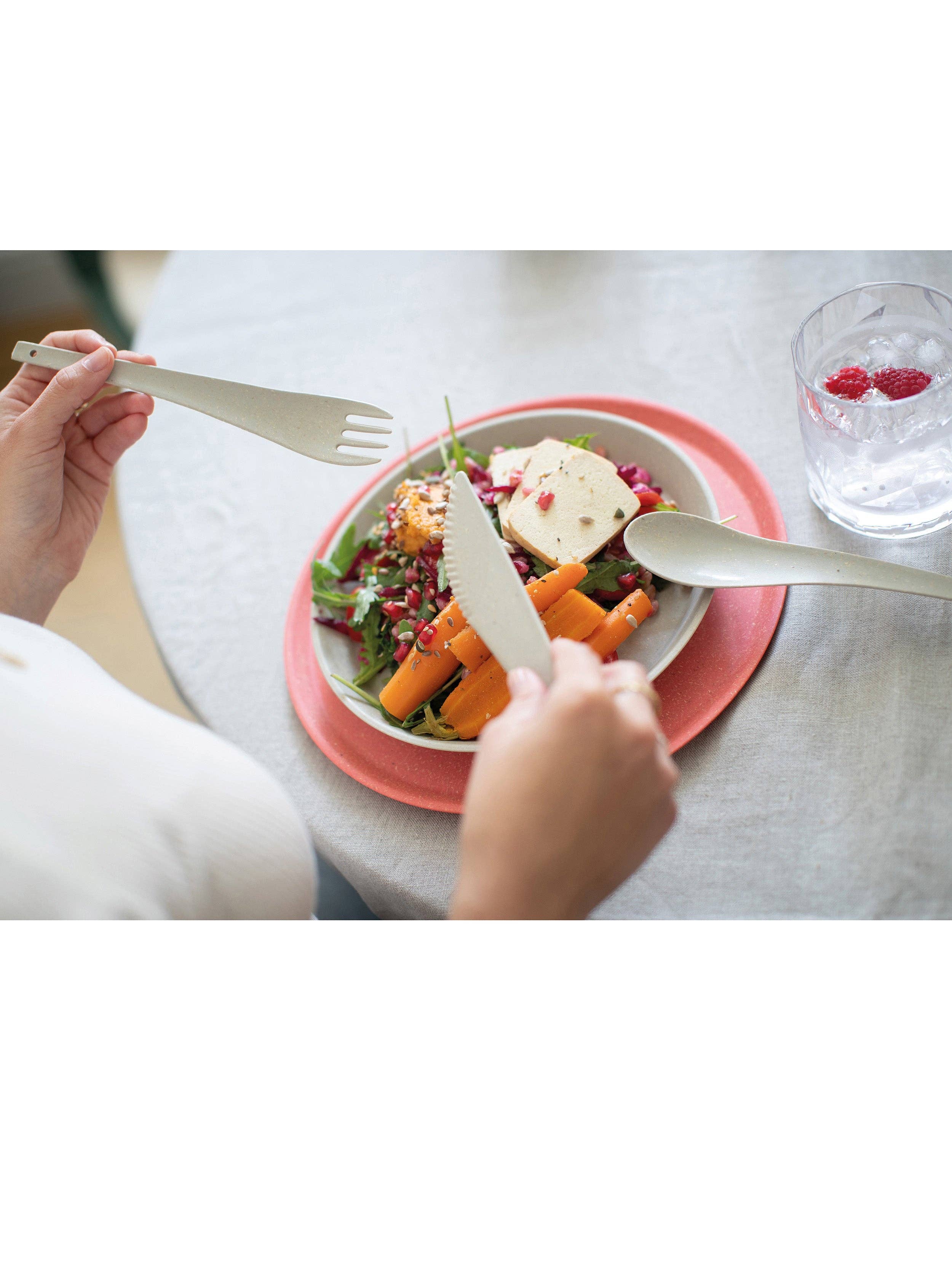 Nature ash grey Cutlery Set RIO 3-piece for wholesale on Faire2