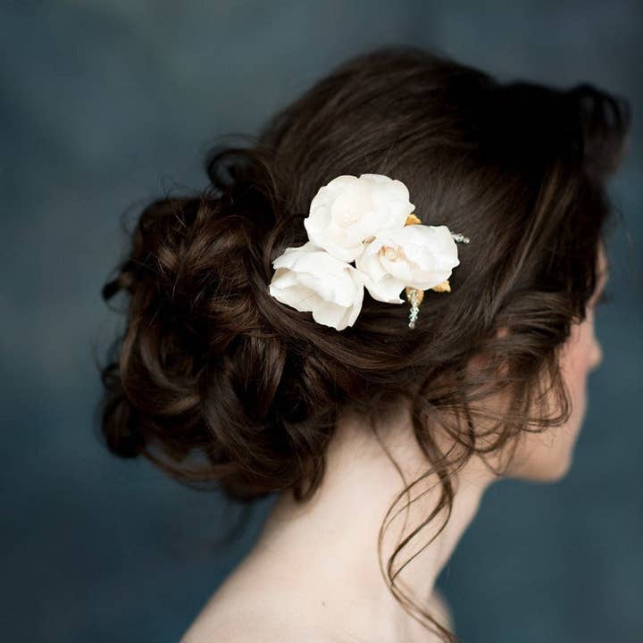 Pente de Cabelo com Flor de Seda FLOR por atacado de Blair Nadeau Bridal Adornments