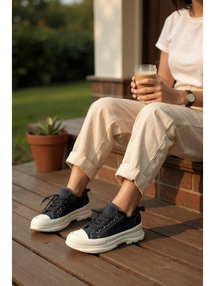 A Woman we Love - Wholesale Lifestyle Sneakers - Women's - Low-Top Unisex Sneakers – Black5