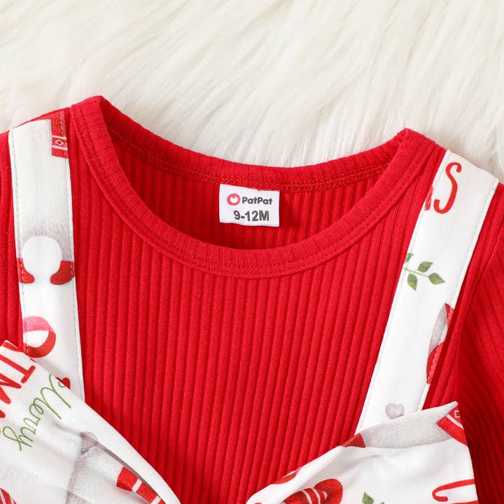 PatPat - Wholesale Dress - Baby - Baby Girl Sweet 3D Design Bow Decoration Christmas Dress