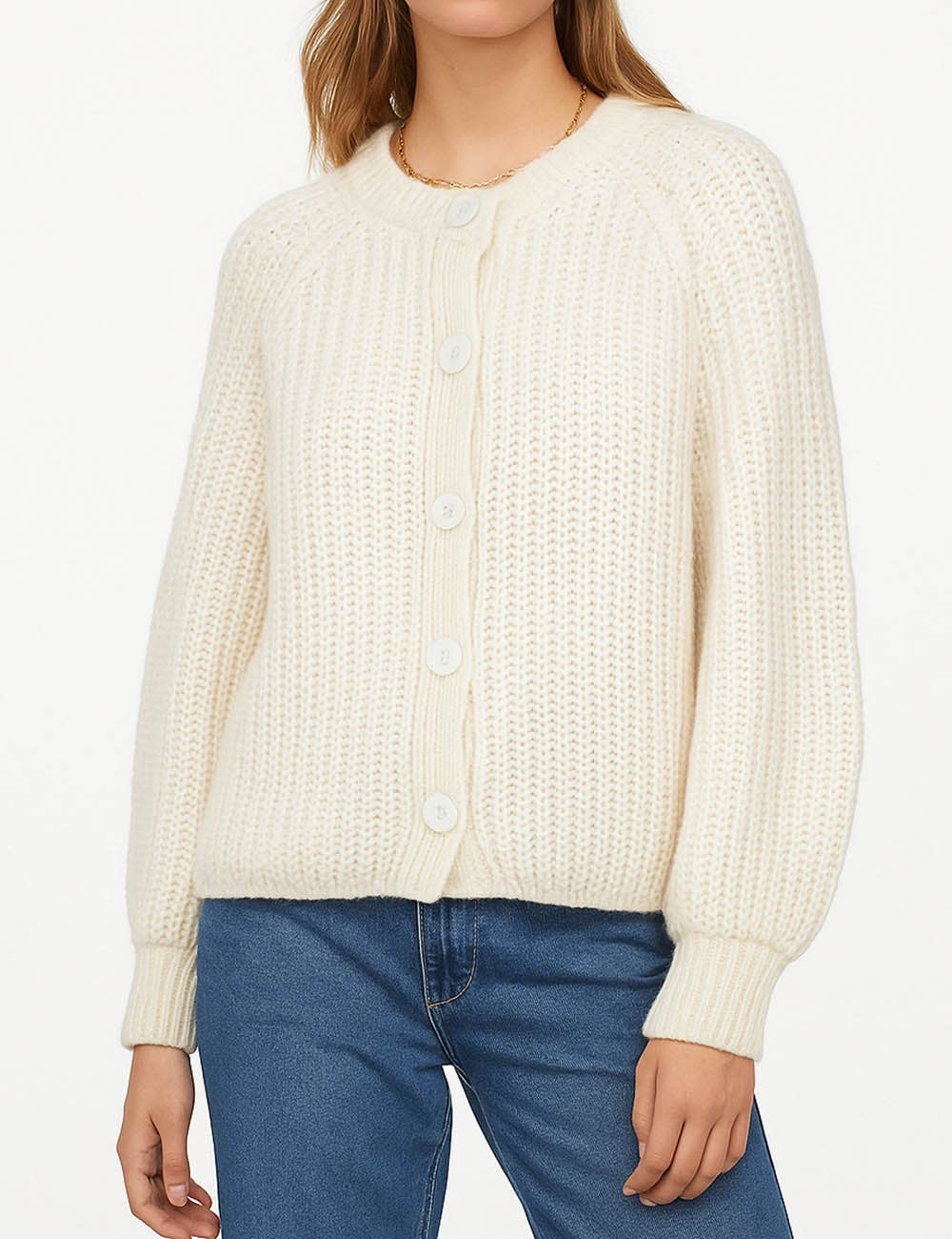 Sweetkama - Vente Cardigan – femme - Gilet court à boutons en maille côtelée uni pour femmes4