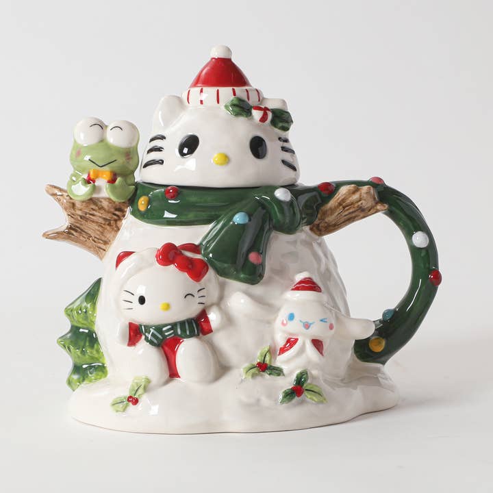 Hello Kitty und Freunde Schneemann Spaß Teekanne für den Großhandel von Blue Sky Clayworks