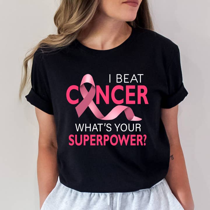I Beat Cancer What's Super Power - Bella Canvas for wholesale by LA Shirt Company