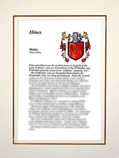 Hines pour la vente par Family Histories