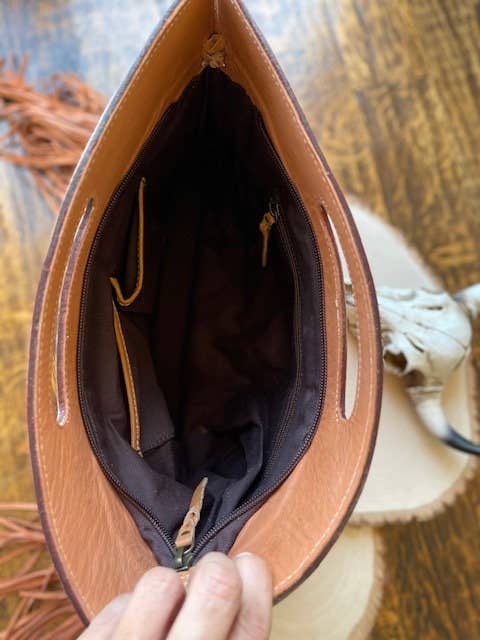 Boho Ranch Shop - Wholesale Crossbody Bag - Women's - The Maggie - Hand Tooled Leather Cowhide Crossbody Purse Bag10