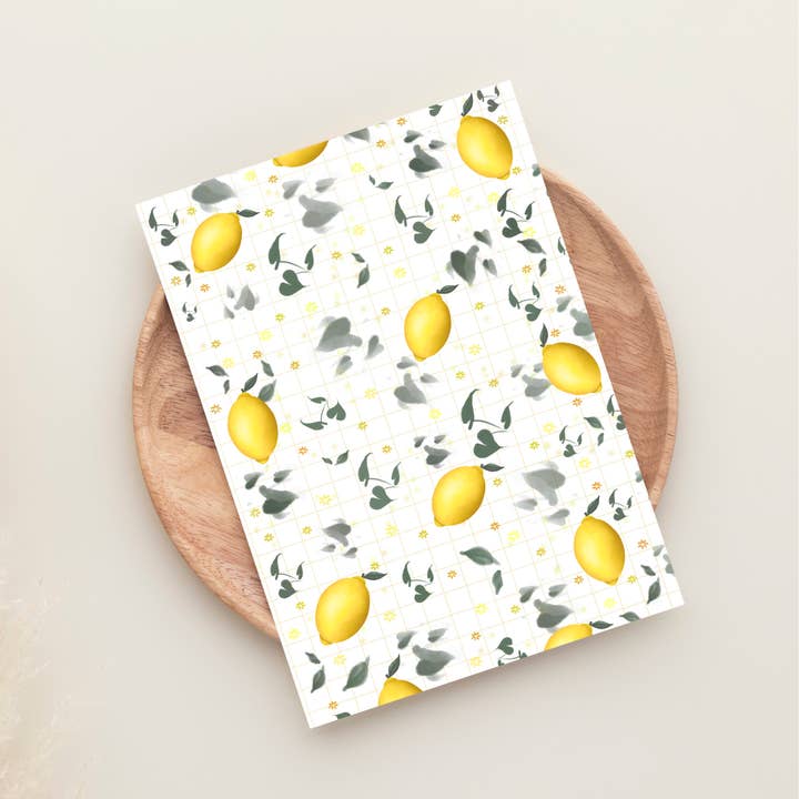 Lemon Pattern Art Print - A6, A5, A4, A3 Fruit Wall Art for wholesale by Famjo Boutique