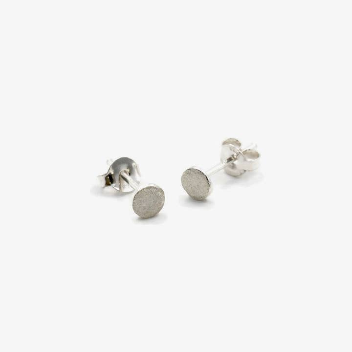 Cali Findings - Wholesale Stud/Post Earrings - Sterling Silver Circle Earring Posts, Mini Disc Texture
