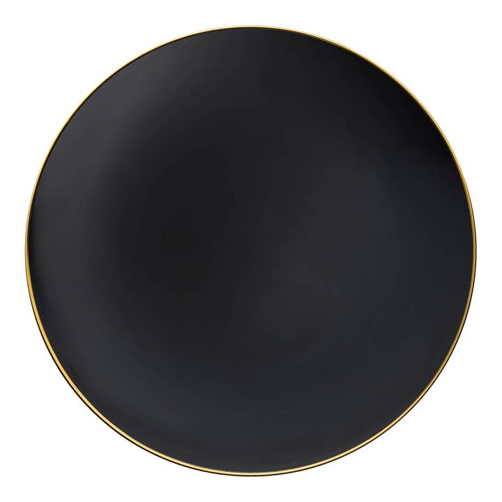 Smarty had a Party - Vendita all'ingrosso Piatti monouso - Piatti da cena in plastica organica neri con oro da 10,25" - 120 pz